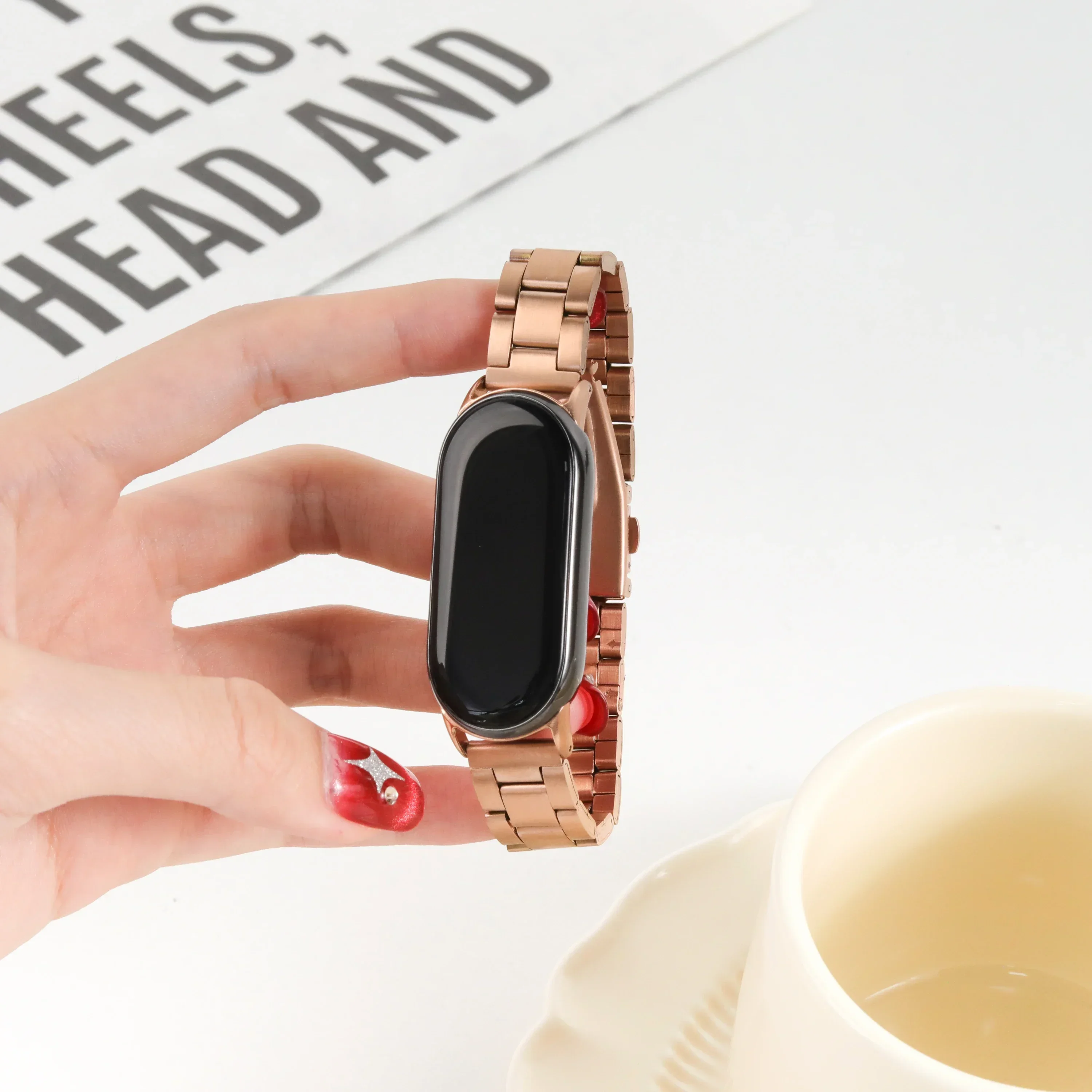 Edelstahl-Uhrenarmband für Xiaomi Mi Band 10 9 8 Zubehör Edelstahl-Armband Xiaomi Smart Band 10 9 8 Metall Correa Armband – Detail 3