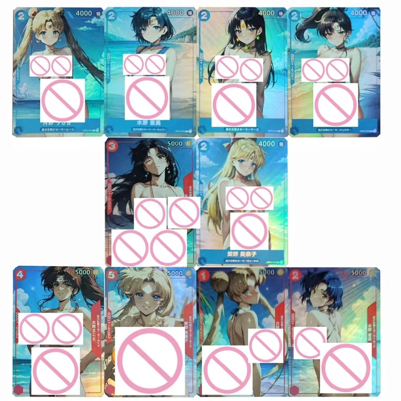 

Коллекционные карточки-флешки по аниме «Сейлор Мун»: 2 вида, серия пляжной одежды, DIY, с персонажами Цукино Усаги, Мизуно Ами, Кино Макото, Хино Рэй