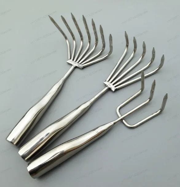 3/5 Claws Garden Hand Rake Manual Integrated Small Leaf Rakes Gardening Tool Stainless Steel Weeding Removal Puller Garden Yard