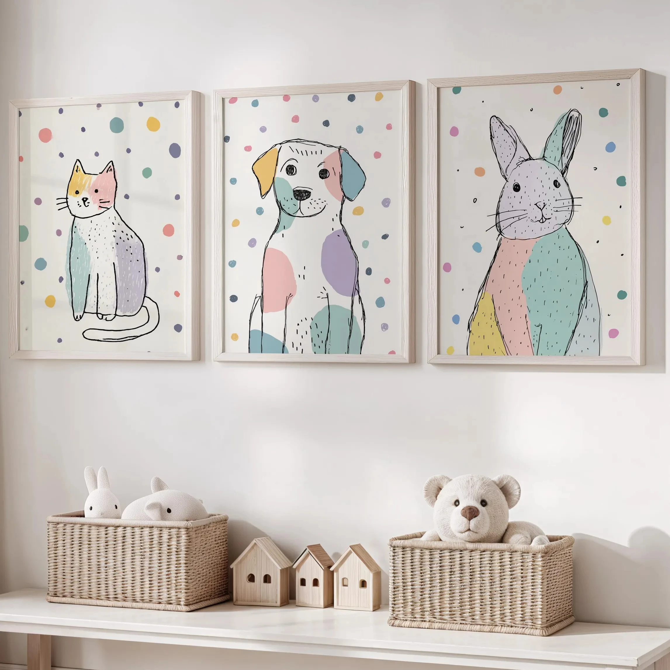 Baby Nursery Art - 3 قطع (بدون إطار)، 3 قطع