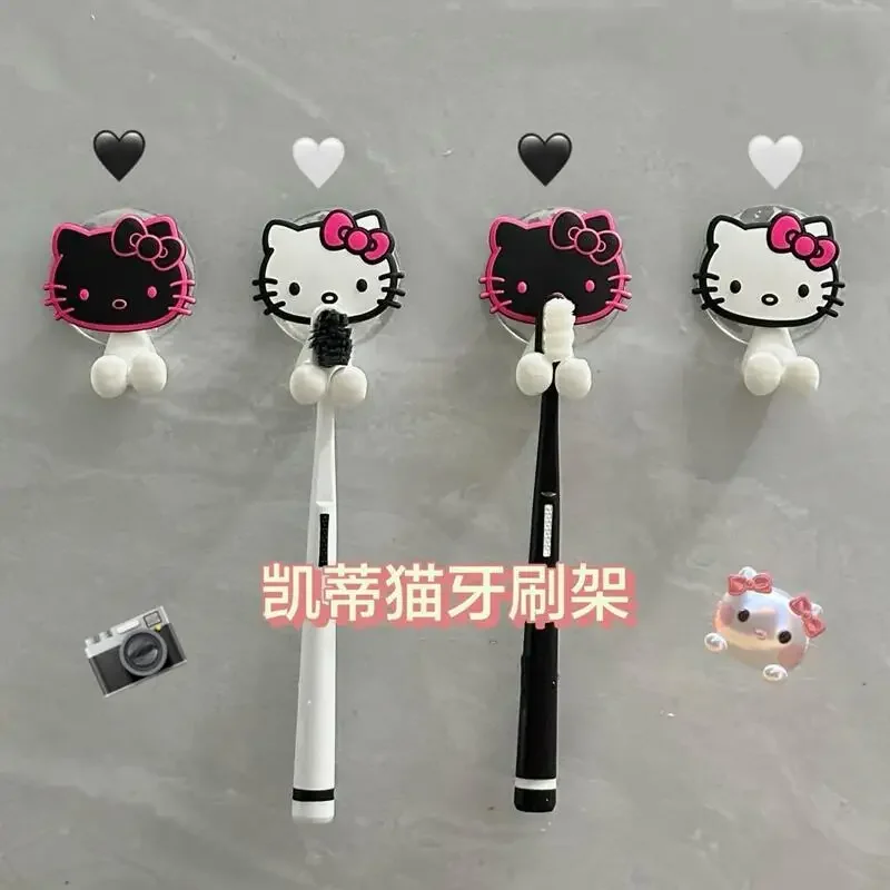 Sanrio Hello Kitty Toothbrush Rack Cute Cartoon Fashion Household Items Bathroom Supplies Toothbrush Holder Room Decoration