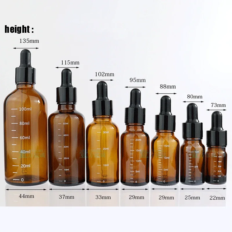 

5-100ml Empty Dropper Bottles Amber Essential Oil Aromatherapy Cosmetics Dispensing Glass Pipette Refillable Bottles Maca