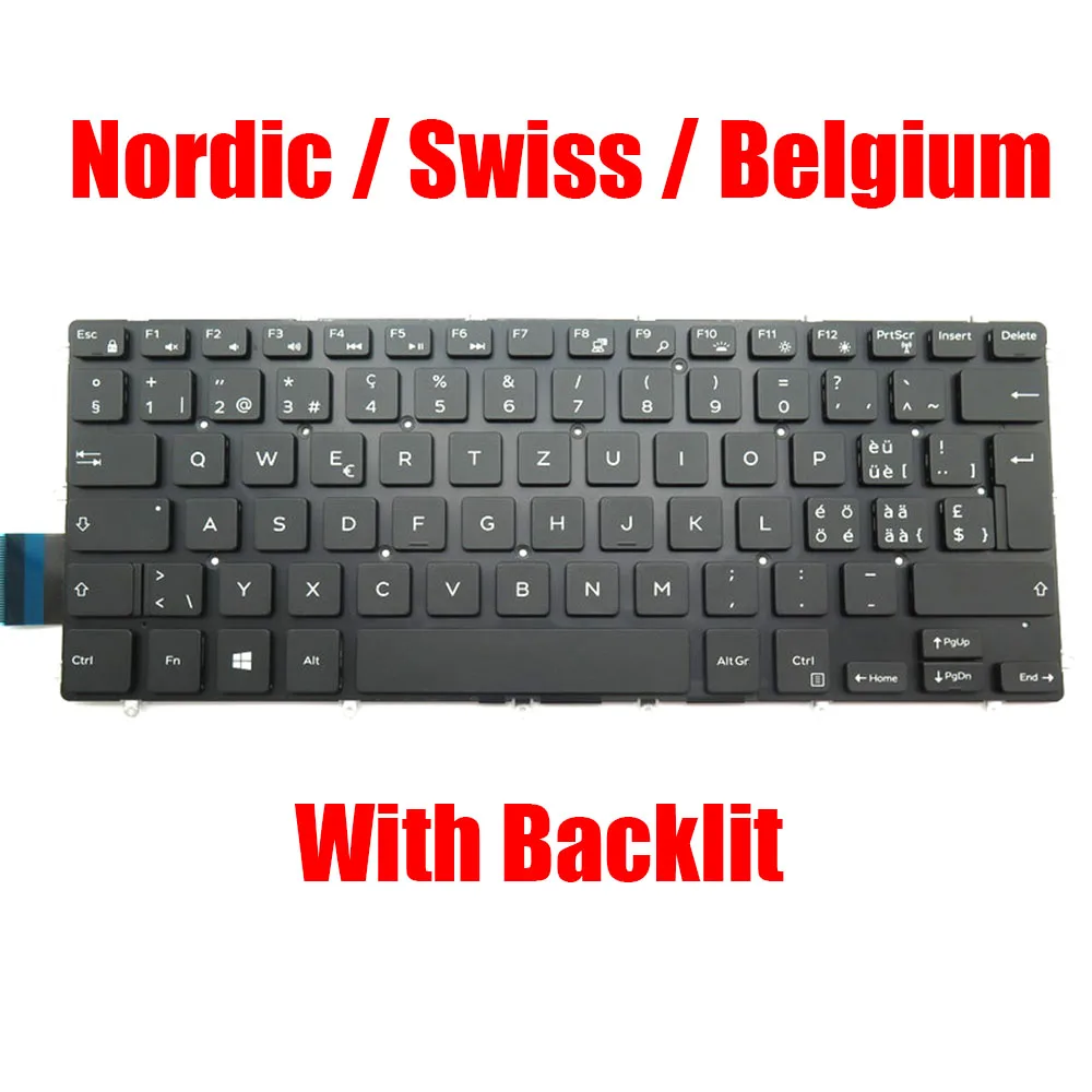 NE/BE Laptop Keyboard For DELL For Vostro 3480 3481 3490 3491 5370 5468 5471 For Latitude 13 3379 3310 3390 2-in-1 3490 Swiss SW