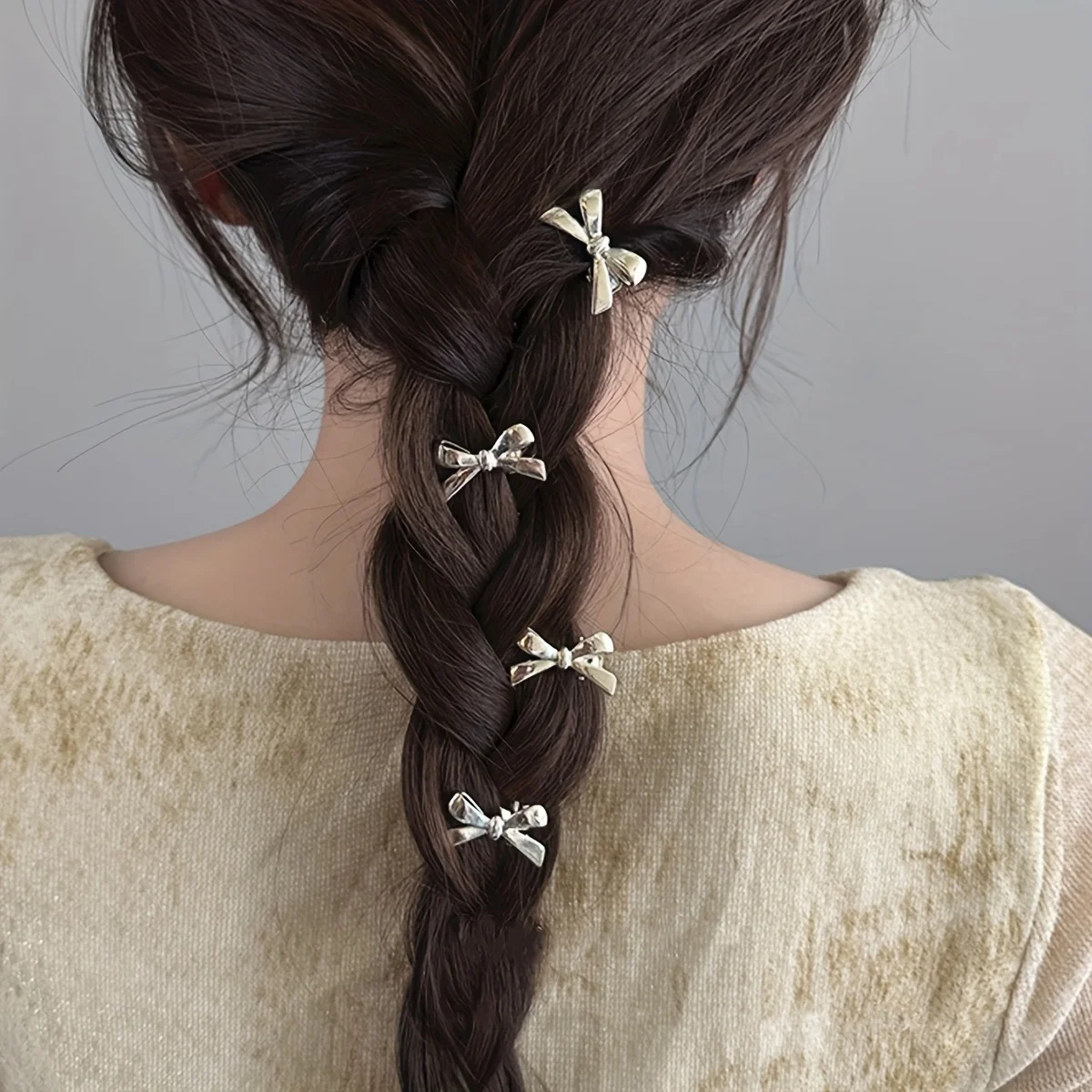 6 Pieces New GoldenBowknot Mini Small Metal Hair Clips for Women Korean Sweet Cool Girl Bangs Side Hairpins Accessories Sets image 3