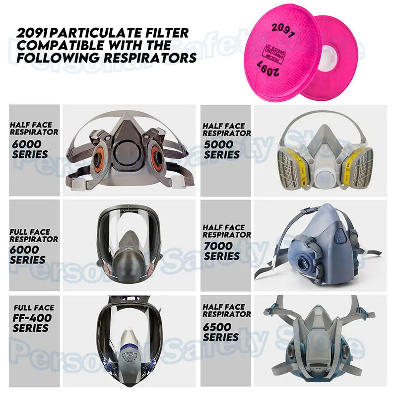 Lots of 2097/2091 Particulate Filter P100 Respirator Filter for 3M  5000 6000 7000 FF-400 Series Respirator Dust Mask