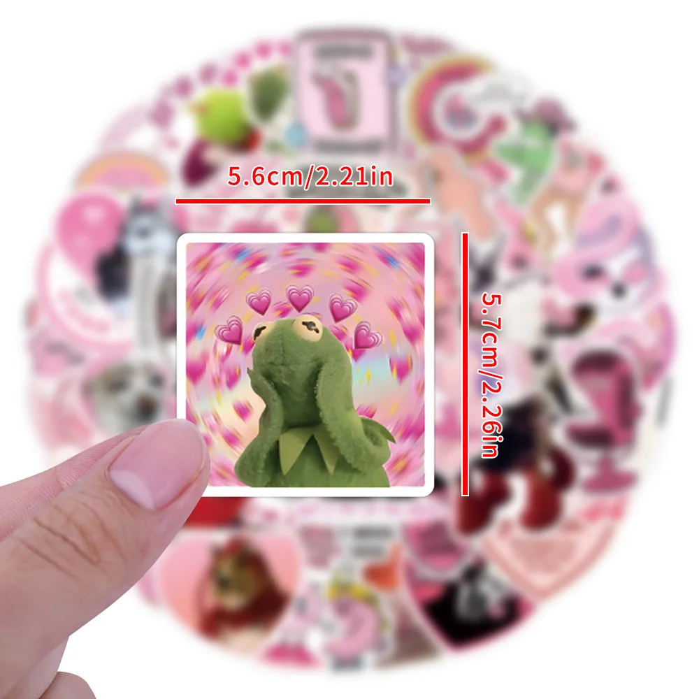 55 個ピンクミーム落書きステッカー漫画面白い創造的な個性装飾スクーターオートバイヘルメット防水デカールおもちゃ