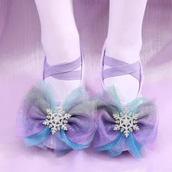 New Satin Dance Ballet Shoes Girls Kid Adult Shoes for Dancing Ballet Shoes Woman Ballet Dancer Forzen Purple Blue Fancy