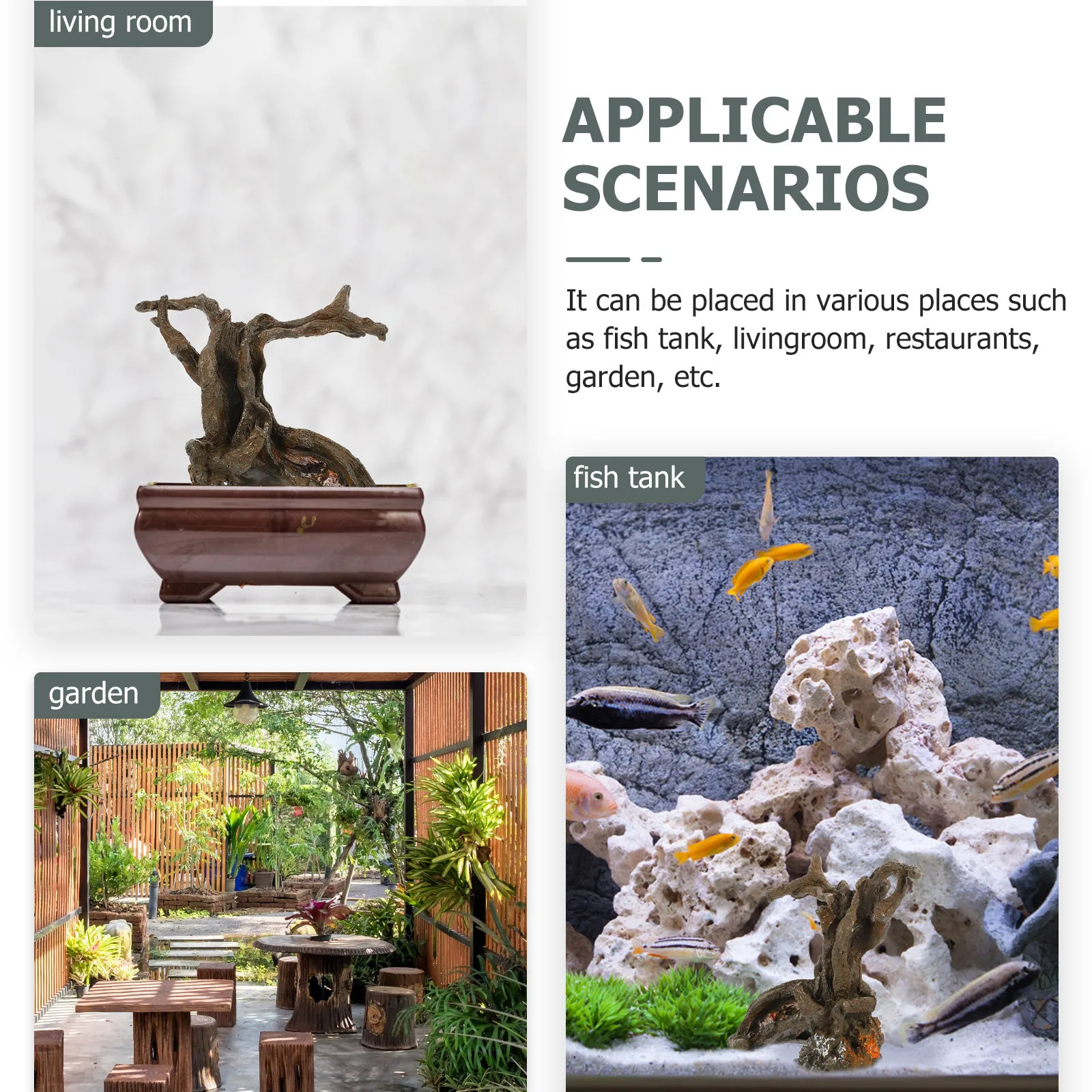 

Aquarium Brown Resin Tree Root Driftwood Craft Realistic Fish Tank Decoration Underwater Ornament Aquarium Decor