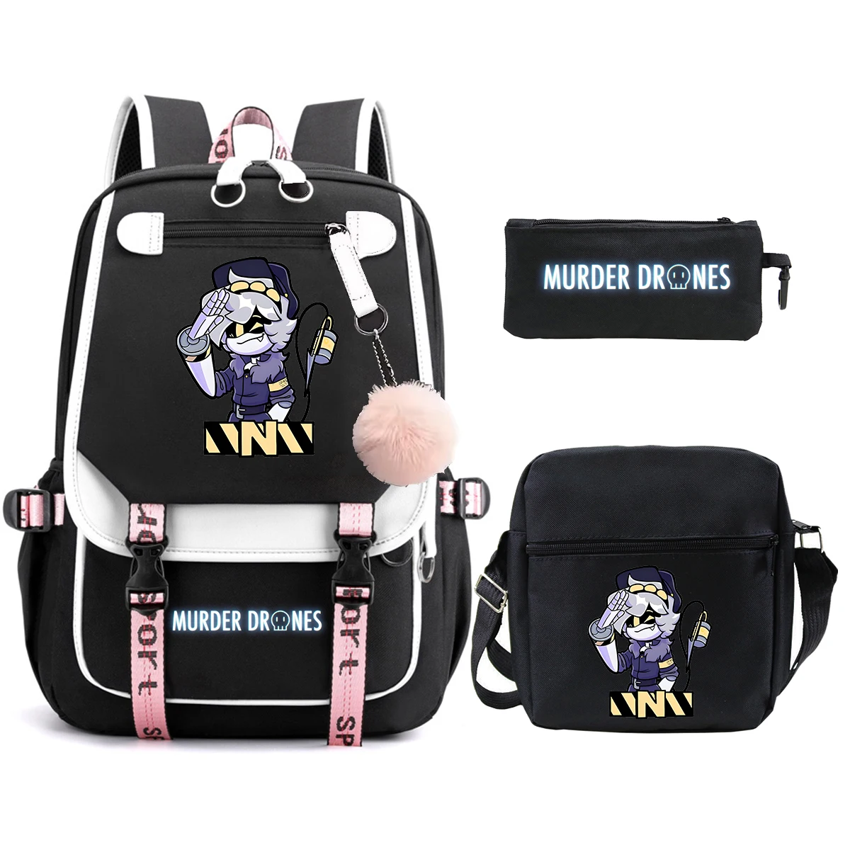 New Murder Drones Printed School Bags 3pcs Set Student Boy Girl Bookbag Unisex Outdoor Travel Daypack Fashion Teenager Backpack