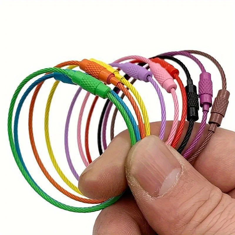 5 Stück Edelstahl-Schlüsselanhänger, Schnellverschluss-Karabiner-Clip für Autoschlüssel, Outdoor, Wandern, Camping, rostfreier Metall-Schlüsselanhänger – Detail 2