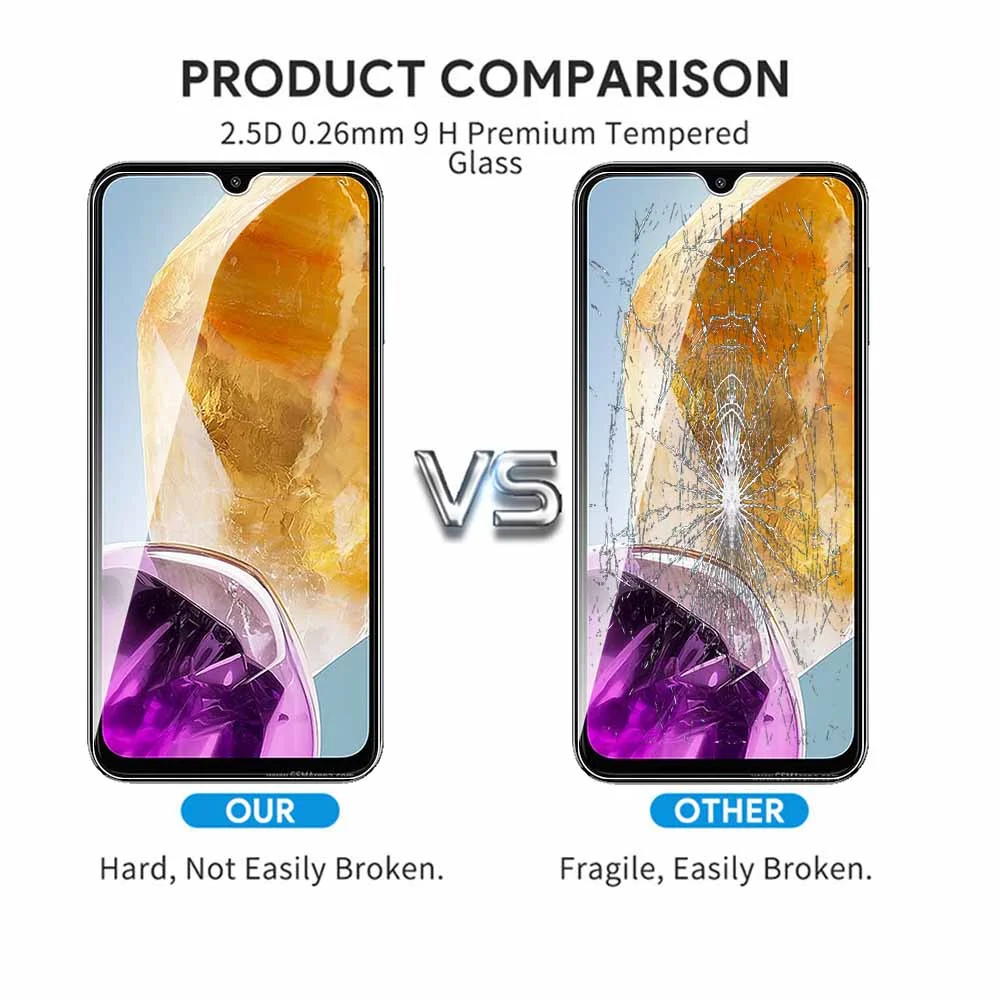 2 To 1 Tempererd Glass Camera Lens Screen Protector For Samsung Galaxy M15 5G Protective Glass For Samsung M15 SM-M156B 6.5inch