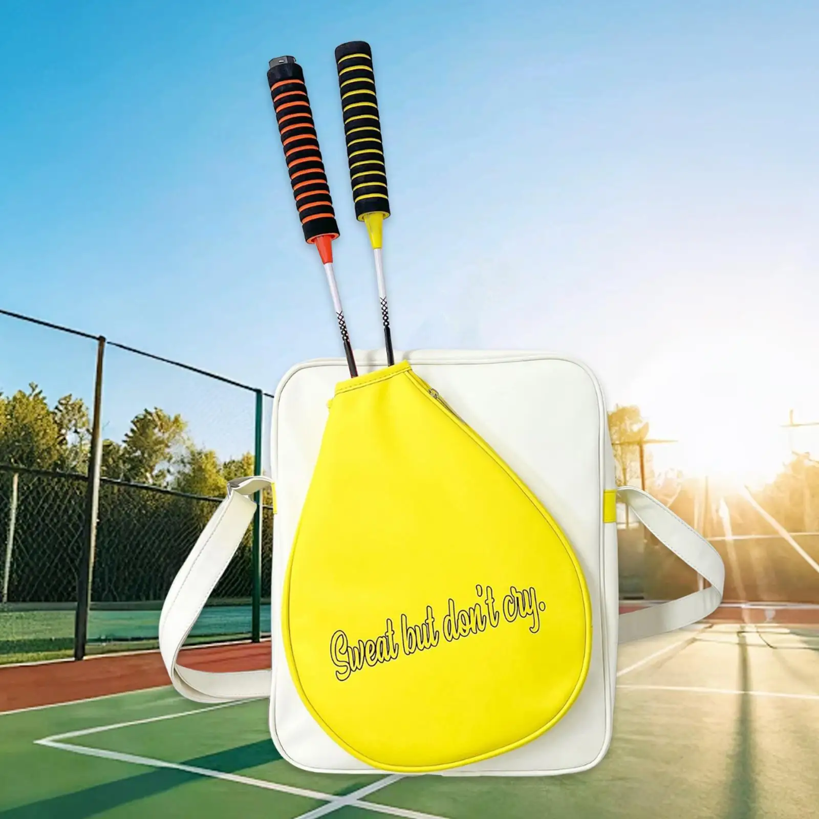 Badminton Racket Bag Women Crossbody Fashion PU Leather Waterproof Storage for Tennis and Racquet Sports Bags