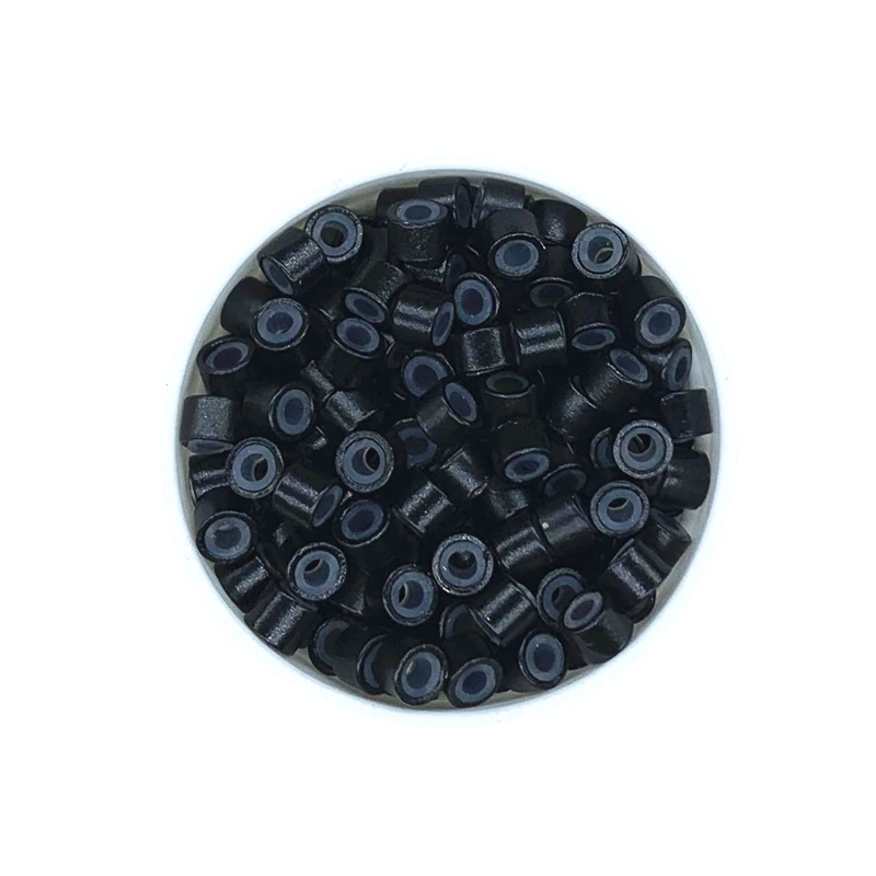 4mm Silicone Lined Micro Hair Beads 500Pcs Aluminum Hair Extensions Beads Hair Styling Accessories