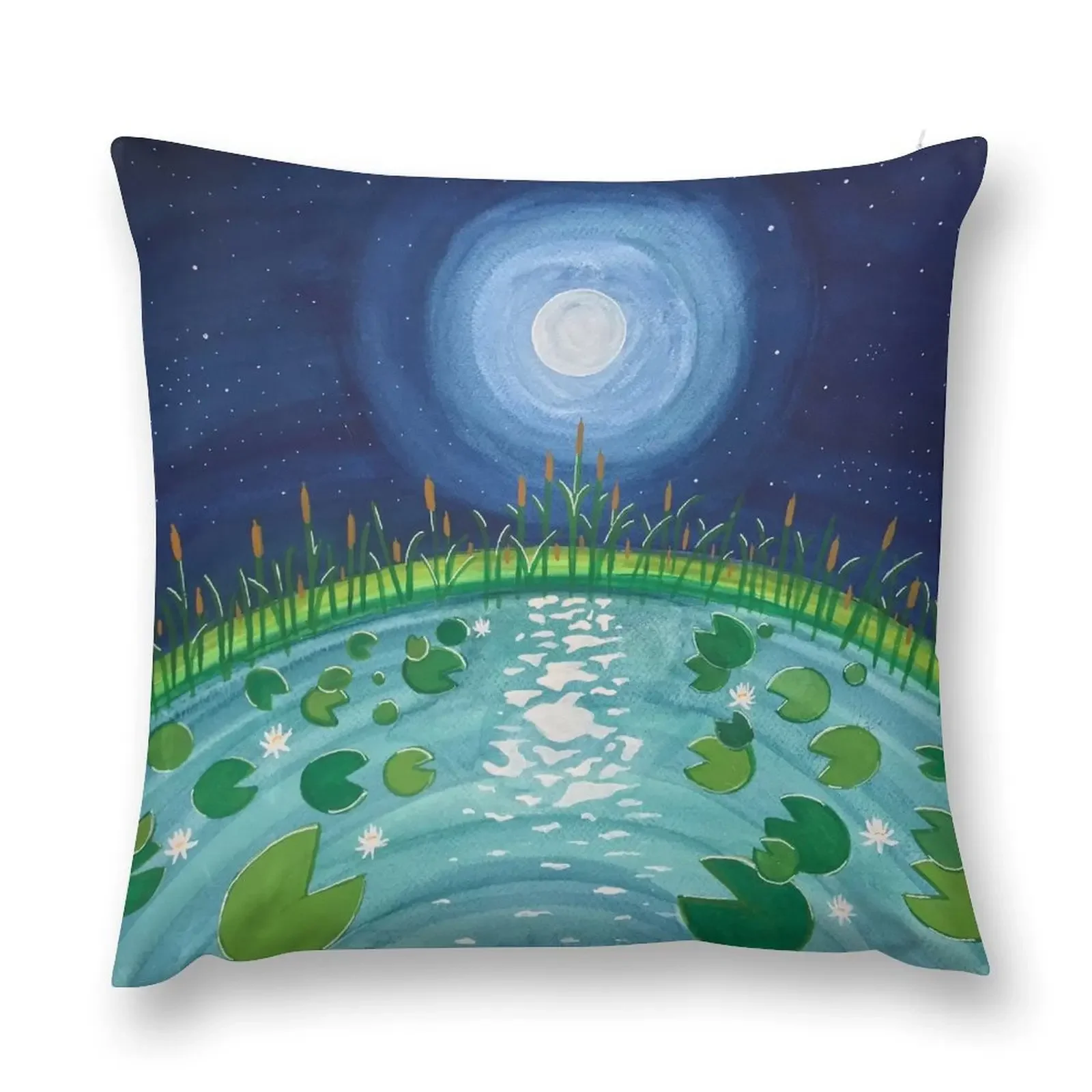 Lily Pad Moon Throw Pillow Luxury Living Room Decorative Cushions Pillowcase Cushion christmas supplies Plaid Sofa pillow