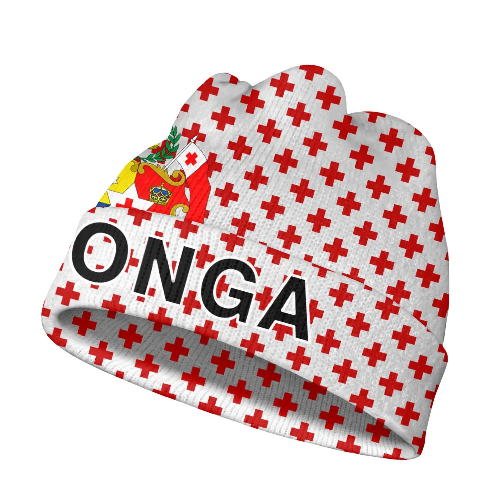 Tonga Knitted Hat Custom Made Name Team Logo Winter Warm Caps Ton Country Travel Tongan Nation Kingdom Flag Hip Hop Beanies