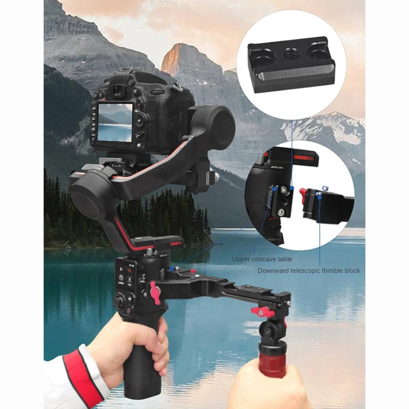 For DJI Handheld Stabilizer Expansion Gimbal Bracket Multi-Functional Folding Dual-Use Rosewood Lifting Pot Handle Durable , B