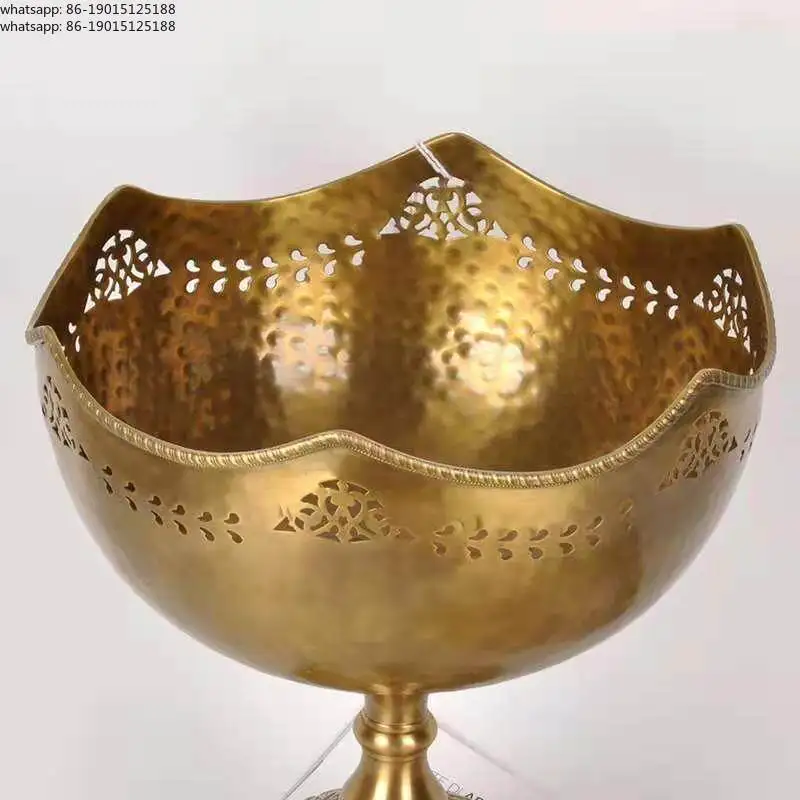 Nordic India imported retro pure copper tall bowl dried fruit plate entrance key plate exquisite storage fruit plate ornament