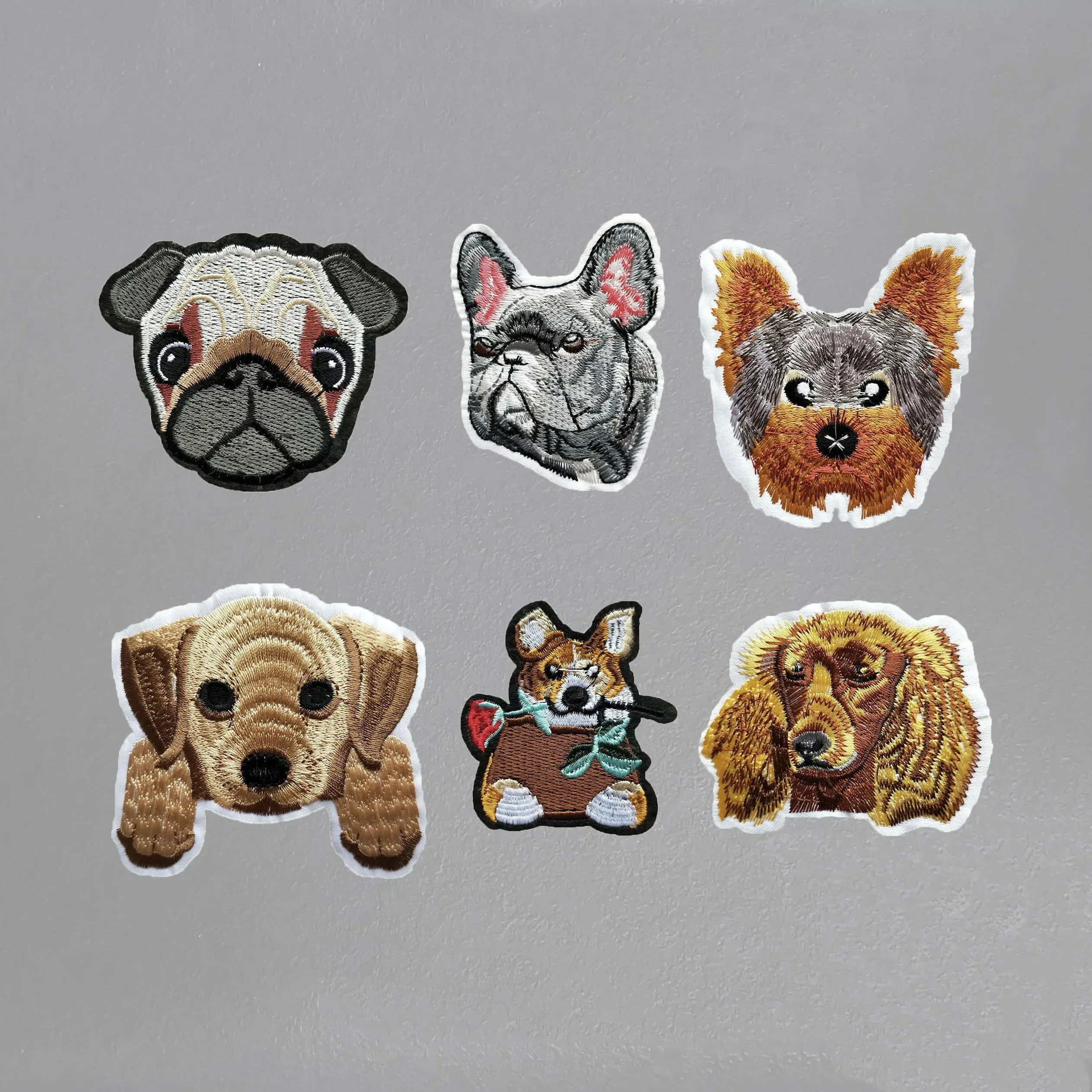 Cartoon Animal Hot melt adhesive iron Patches Cute Face Embroidery Stickers Jacket Hat Badges DIY Clothing Craft Supplies