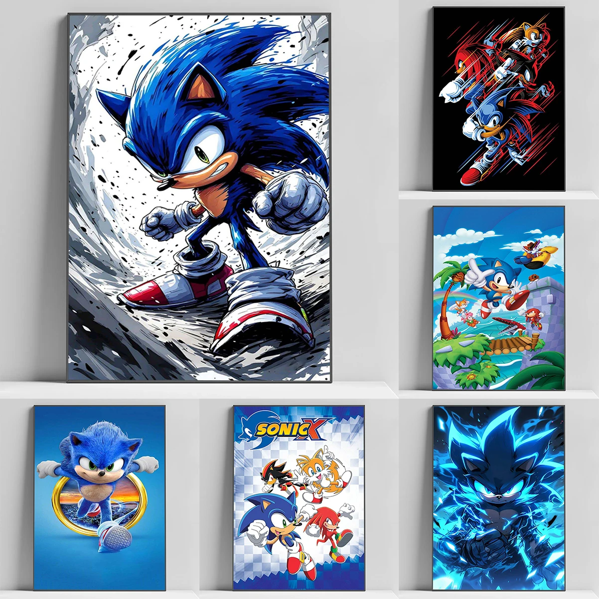 Classic Anime S-SonicS Characters Poster Wall Decoration Living Room Vintage Decorative Paintings Kitchen Decor Home Decorations
