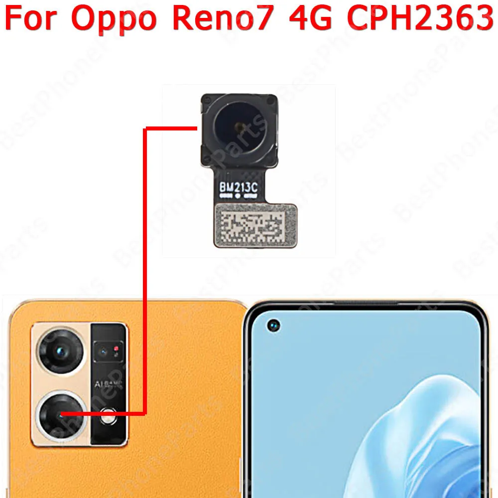 Rear Big Front Camera Module For OPPO Reno7 4G Reno8 5G Reno 7 8 Selfie Back View Camera Replacement Spare Parts