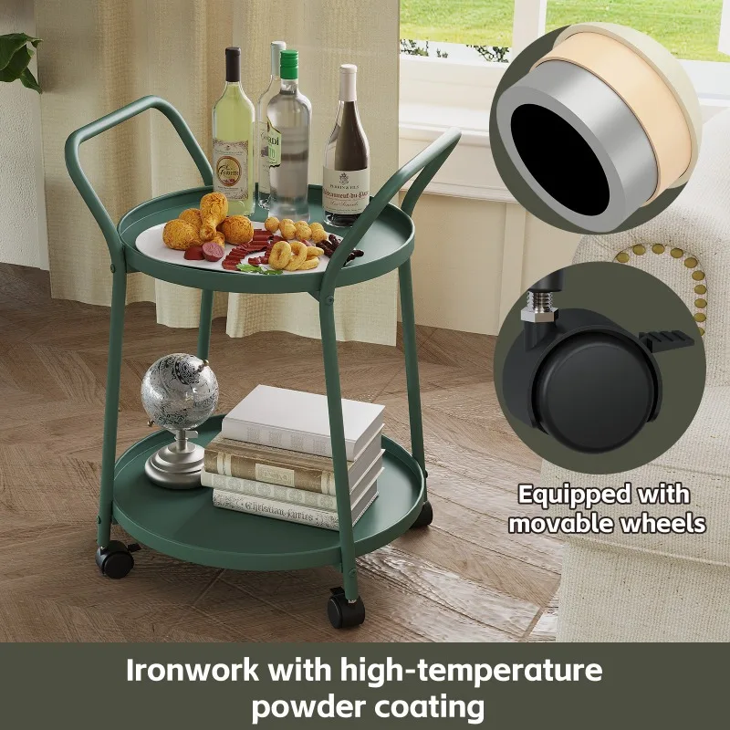 trolley, sofa side table, household removable glass coffee table rack