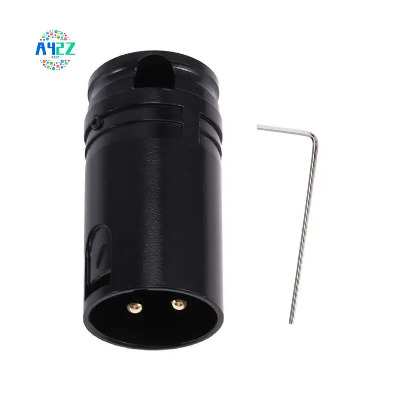 A42Z-Compact XLR Microphone Solder Adapter 3 Pin Black Shell XLR Solder Connector