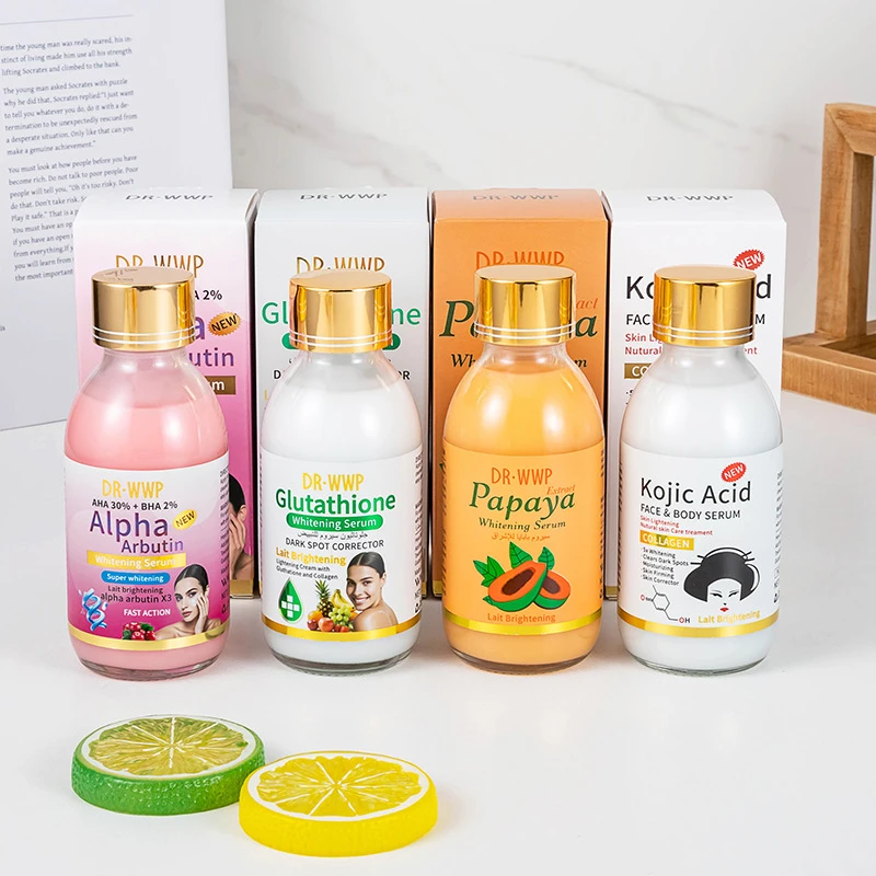125ml Arbutin/Turmeric/Vitamin C Essence Make Skin Glow Moisturizing Firming AHA/Papaya/Glutathione/Kojic Acid Essence Liquid
