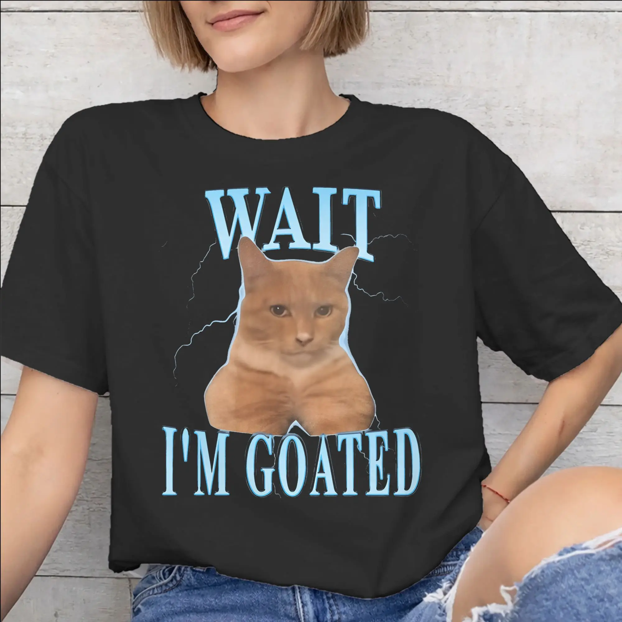 Wait I'M Goated Funny Meme Tee Shirt for Men Women Gift T Shirts  100% Cotton Clothing