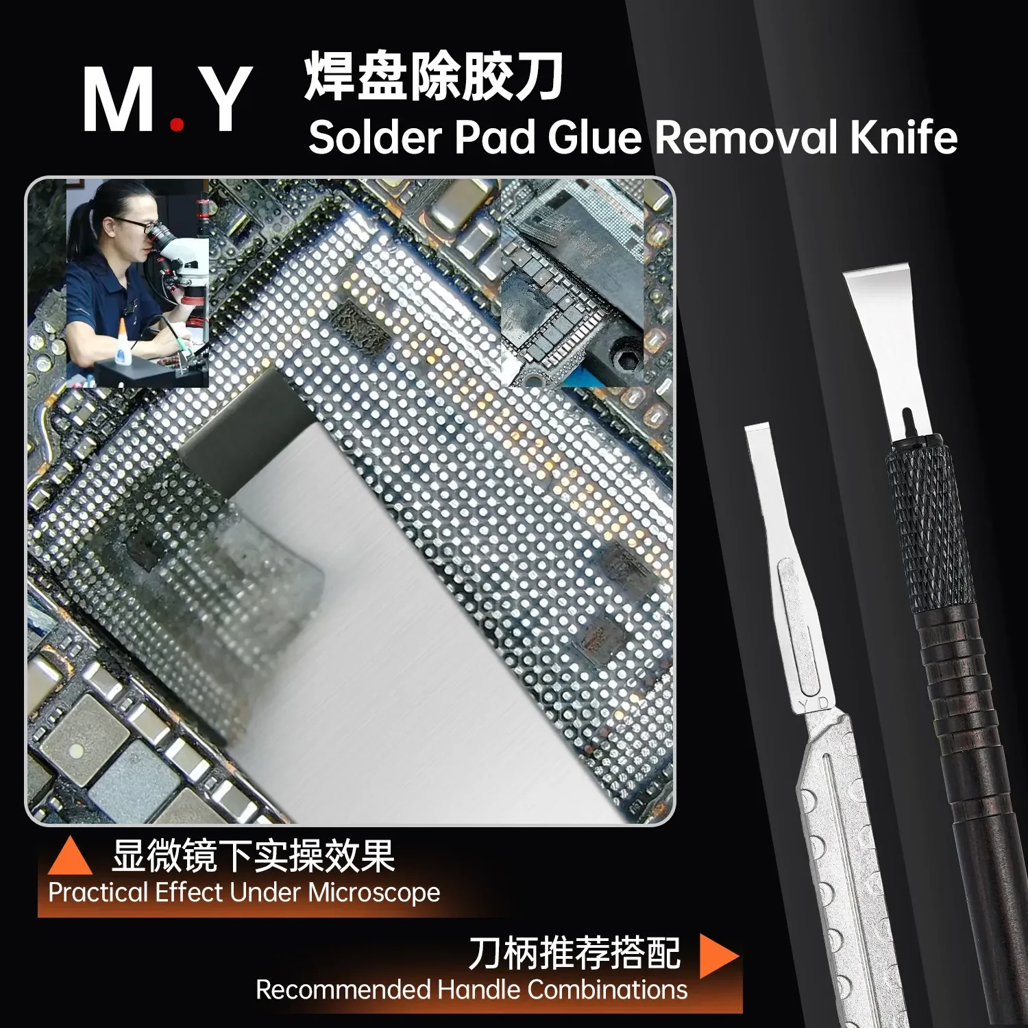 YCS 3MM 9MM 10Pcs/Box IC Pad Chip Frame Glue Removal Scraper Blade For Mobile Phone Repair Hand Tools Kit