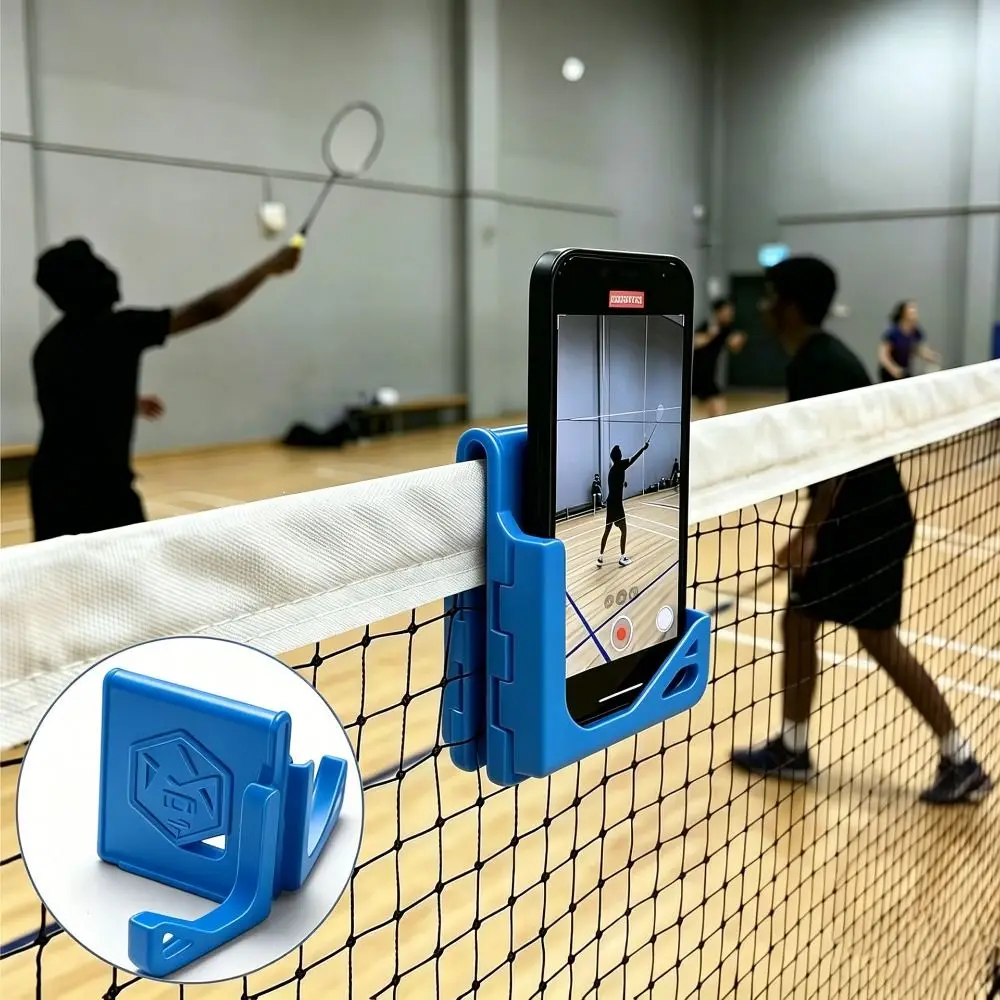 Foldable Tennis Net Camera Mount 3D Printed Non Slip Net Mounted Phone Holder Clip-On Adjustable Angle Action Camera Holder