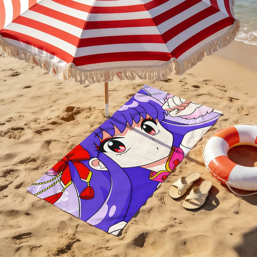 anime cute art R-Ranma a-Akane Tendo Saotome s-Shampoo soft Beach Towels Trip Towel swim Summer Vacation bathing Pool Camp Gift