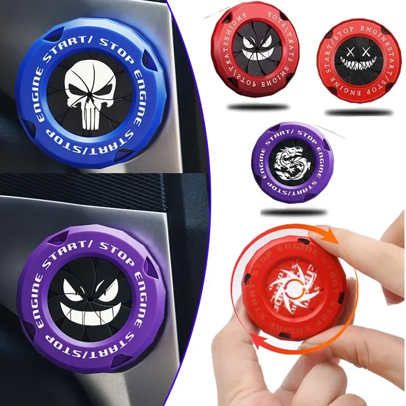 Car Ignition Start Switch Protective Cover Onekey Start Stop Button Cover Engine Car Interior Decoration Motorcycle Start Ring