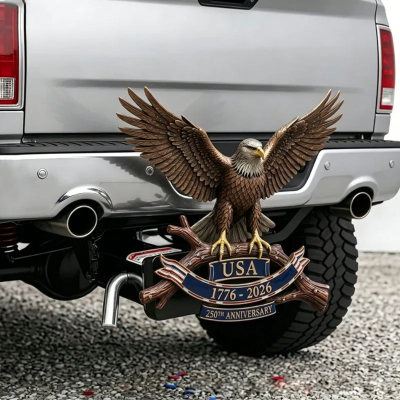 Independence Day decoration Eagle brand trailer hook cover resin handicraft decoration, suitable for novel outdoor products such as 2-inch receivers, anniversary car hook supplies