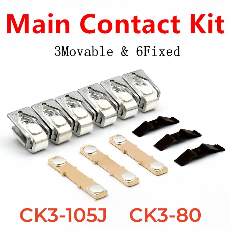 

Main Contact Kit For CK3-105J CK3-80 Moving And Fixed Contacts Contactor Repair Replacement Kit Accessories
