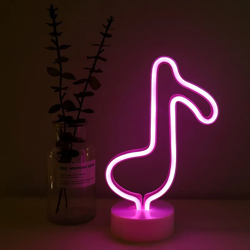 1 pieza de neón en forma de Tiktok, decoración de mesa, USB o batería - Doble potencia, regalo de cumpleaños, sala de estar, comedor, decoración de cena a la luz de las velas, luz nocturna creativa para decoración del hogar (batería no incluida)