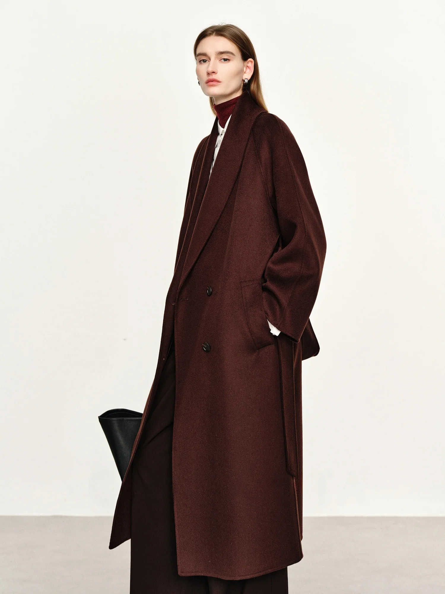 

Двустороннее шерстяное пальто из кашемира, женское, прямого кроя, с длинными рукавами, на пуговицах, для повседневной носки, в стиле Chicarita