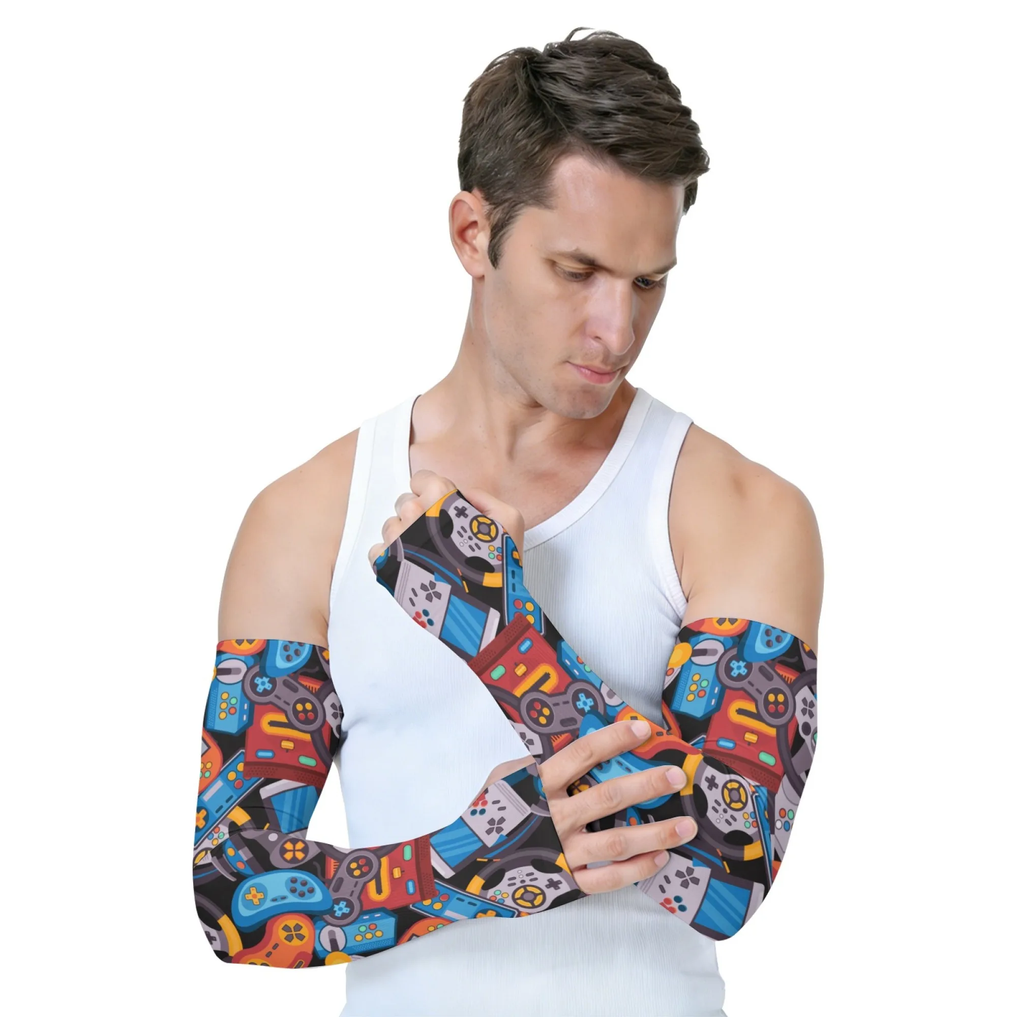 

Retro Game Console Elbow Pads Sleeves Novelty Outdoor Sports Sleeves Soft Breathable Non-slip Quick-drying Cooling Arm Sleeves