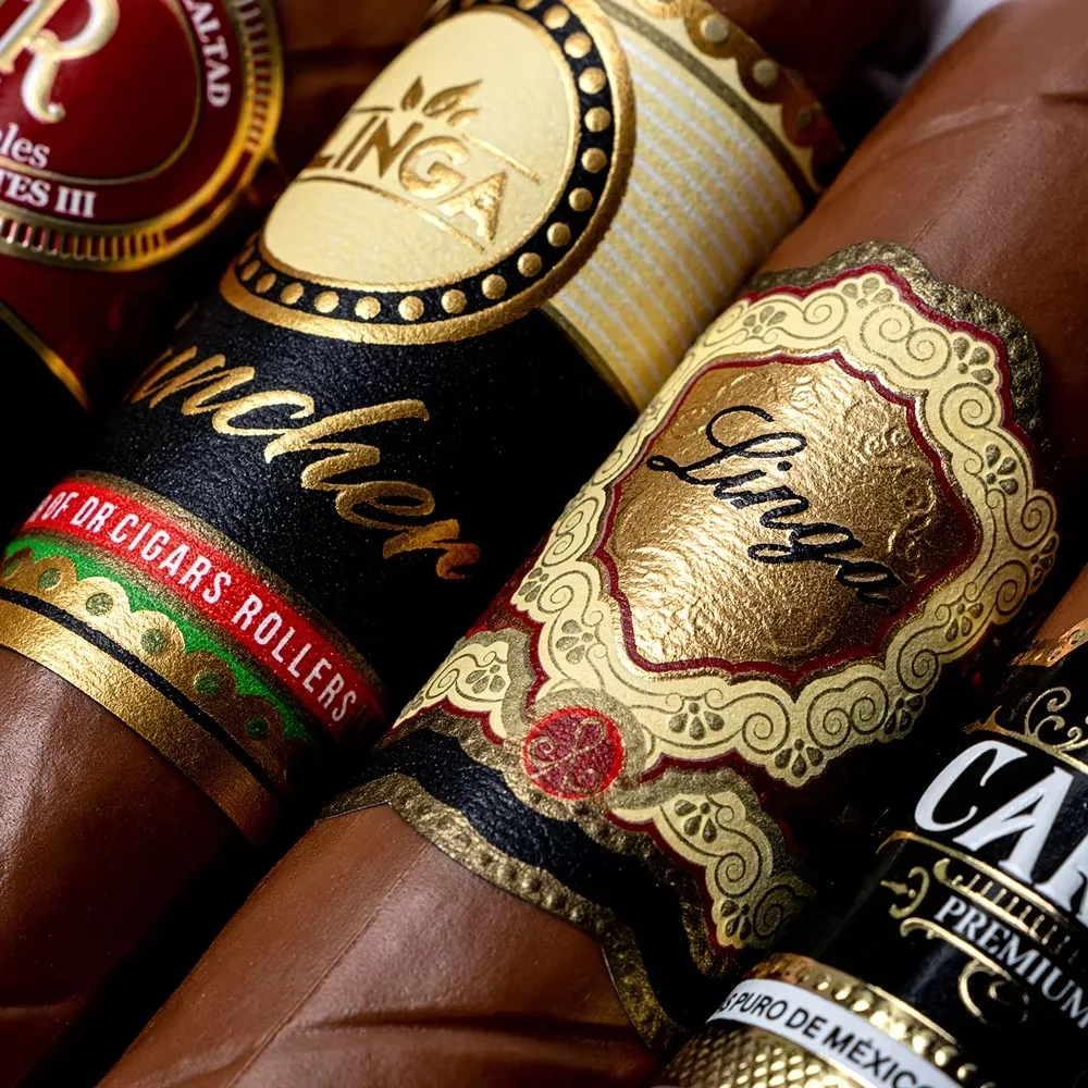 맞춤형 엠보싱 금박 시가 라벨 링 스티커 고급 고품질 인쇄 포장용