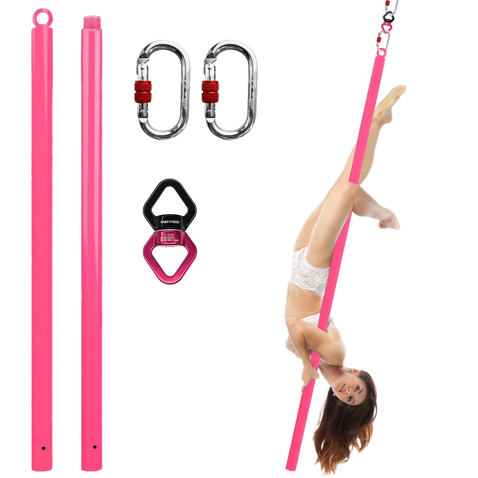 

45mm Pink Flying Dance Pole 2 Meters Flying Pole Stripper Pole for Fitness Club