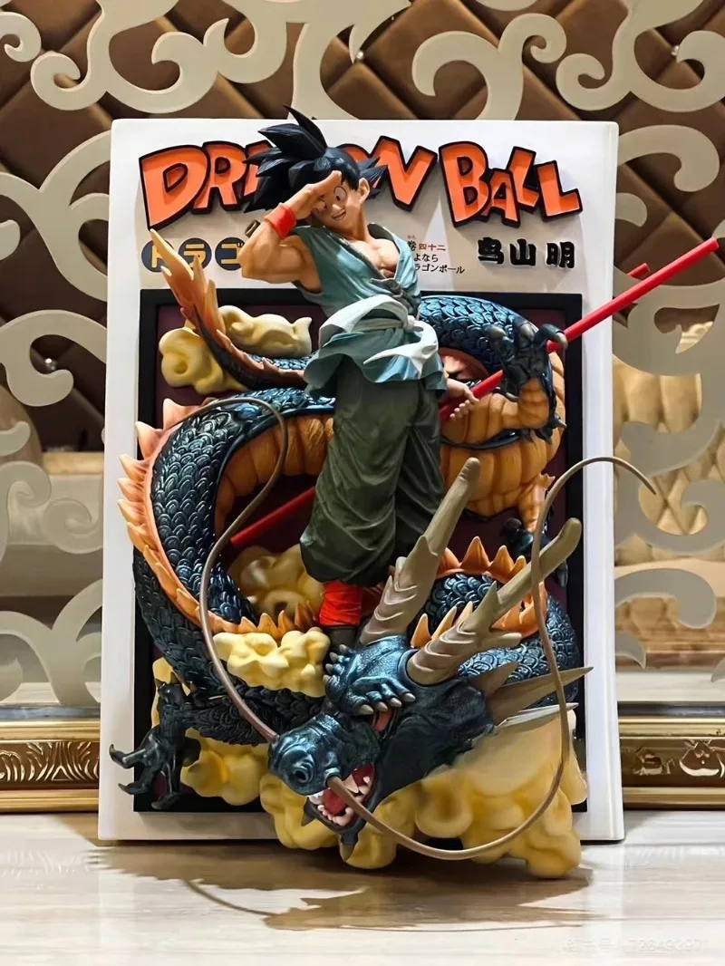 In Stock Anime Dragon Ball Characters Title Page Edition Shenron and Goku Action Figures PVC Collectible Action Figure Gift