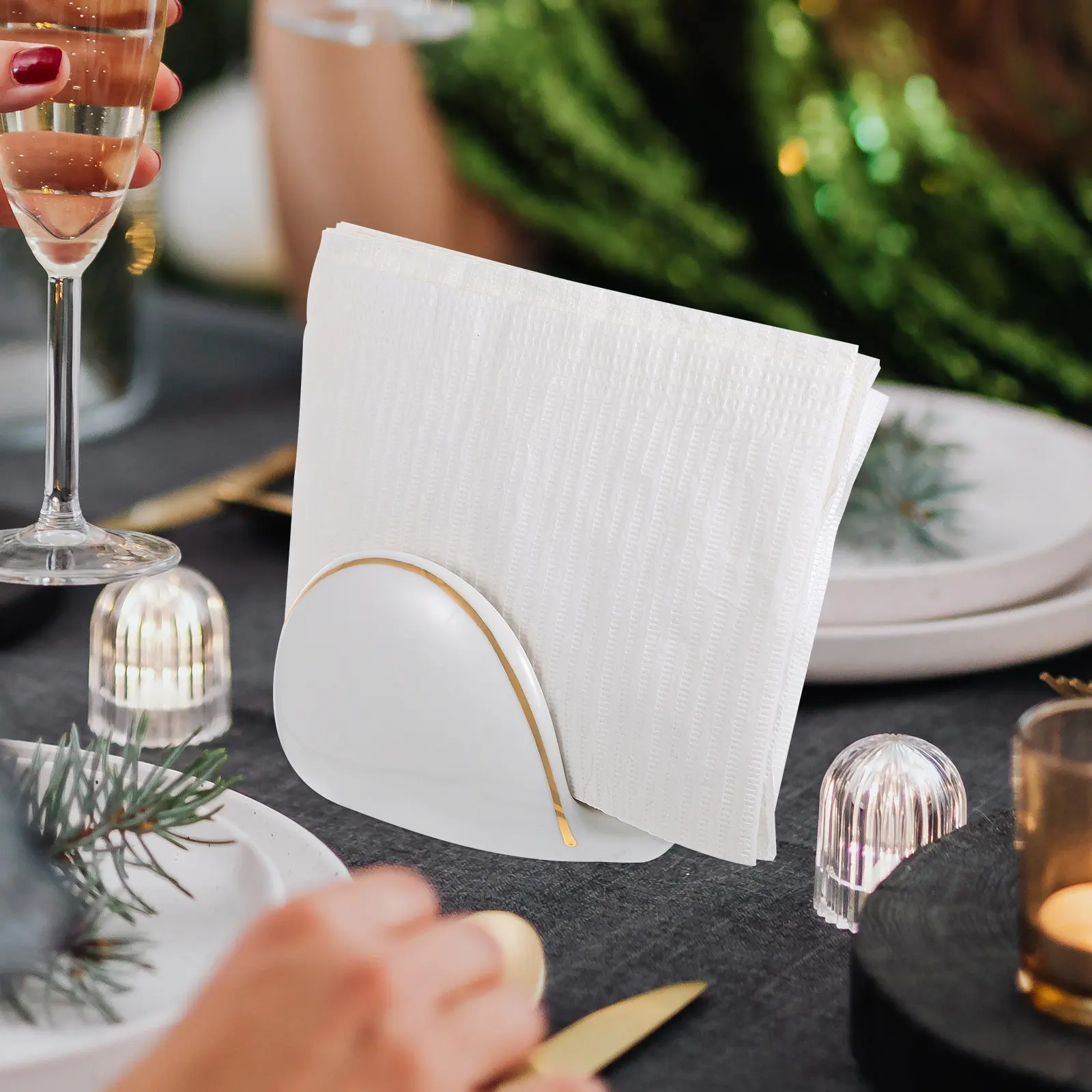 Ceramic Napkin Holder Asymmetric Modern Tissue Stand Napkin Storage Holder for Home Restaurant Kitchen Kitchen Decor view 6