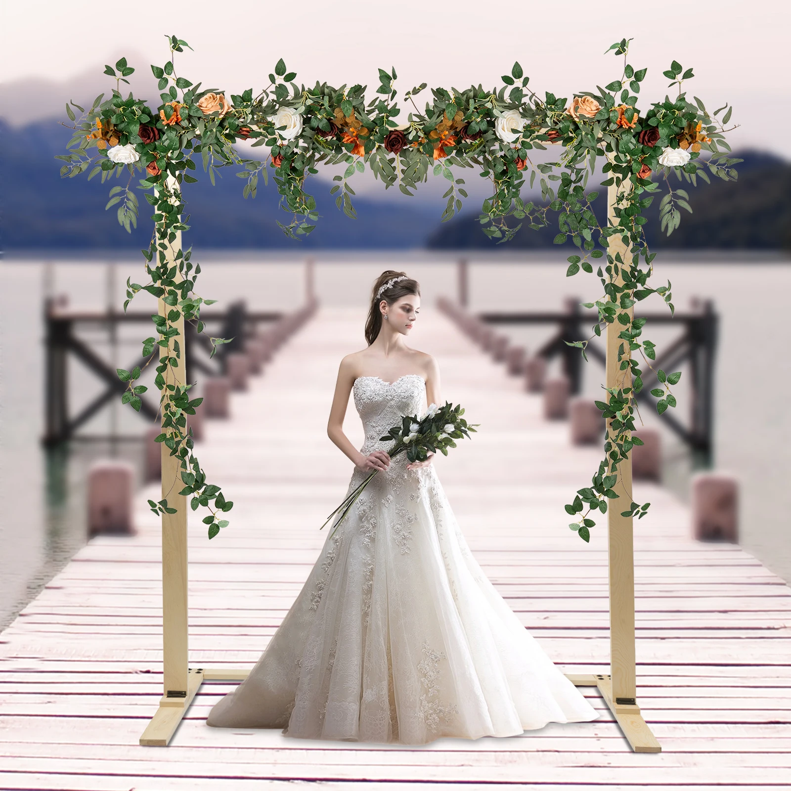 Backdrop Floral Garland with Hanging Vines for Wedding Arch Ceremony and Reception Backdrop Floral Arrangement Decor