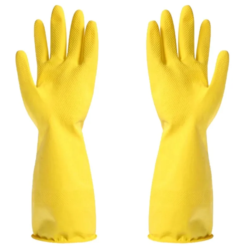 1 Pair Wash Dishes Housekeeping Gloves Water-proof Dishwashing Rubber Gloves Reusable Kitchen Gloves Long Sleeve Cleaning Tools