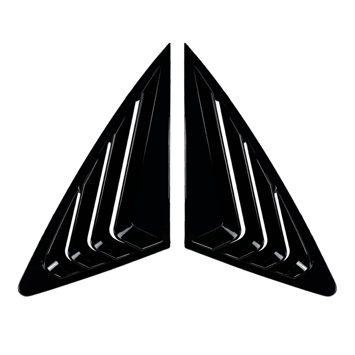 Car Rear Window Shutter Cover Trim Window Louver Side Vent Trim for Audi Q3 F3 Sportback 2019-2024,Bright Black