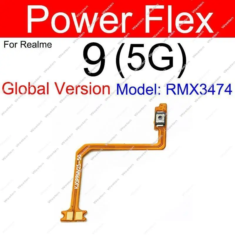 Botones de volumen de encendido y apagado, Cable flexible para Realme 9, 9 Pro Plus, 9i, 9 velocidades, 5G