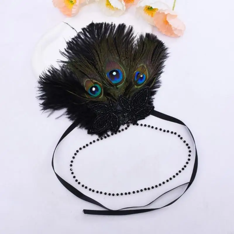 หูฟังขนนกขนาด 72xe พร้อมพู่ลูกปัดผ้าโพกศีรษะขนสัตว์ขนสัตว์