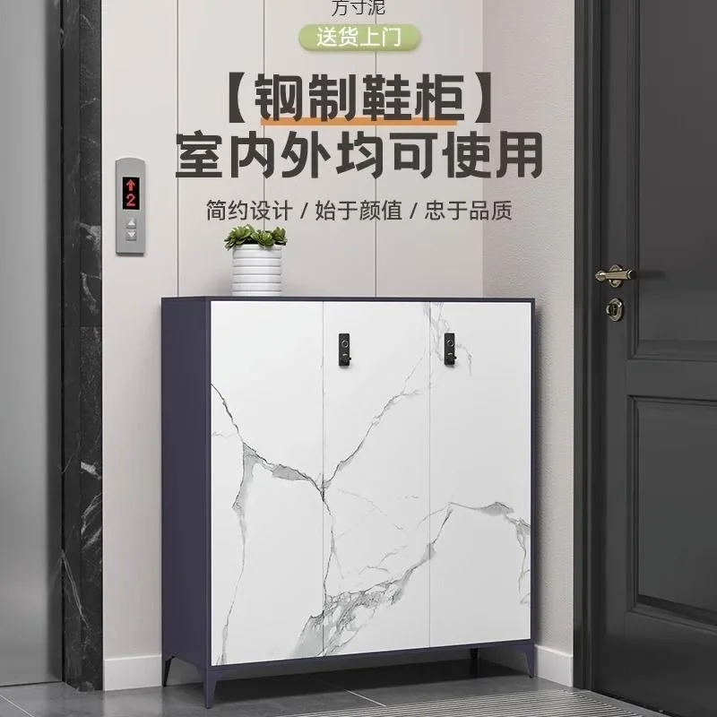 

Новый стальной шкаф для обуви 2025 года с замком, металлический, пылезащитный, простой, современный, для прихожей, большой вместимости, с возможностью установки, для домашнего использования