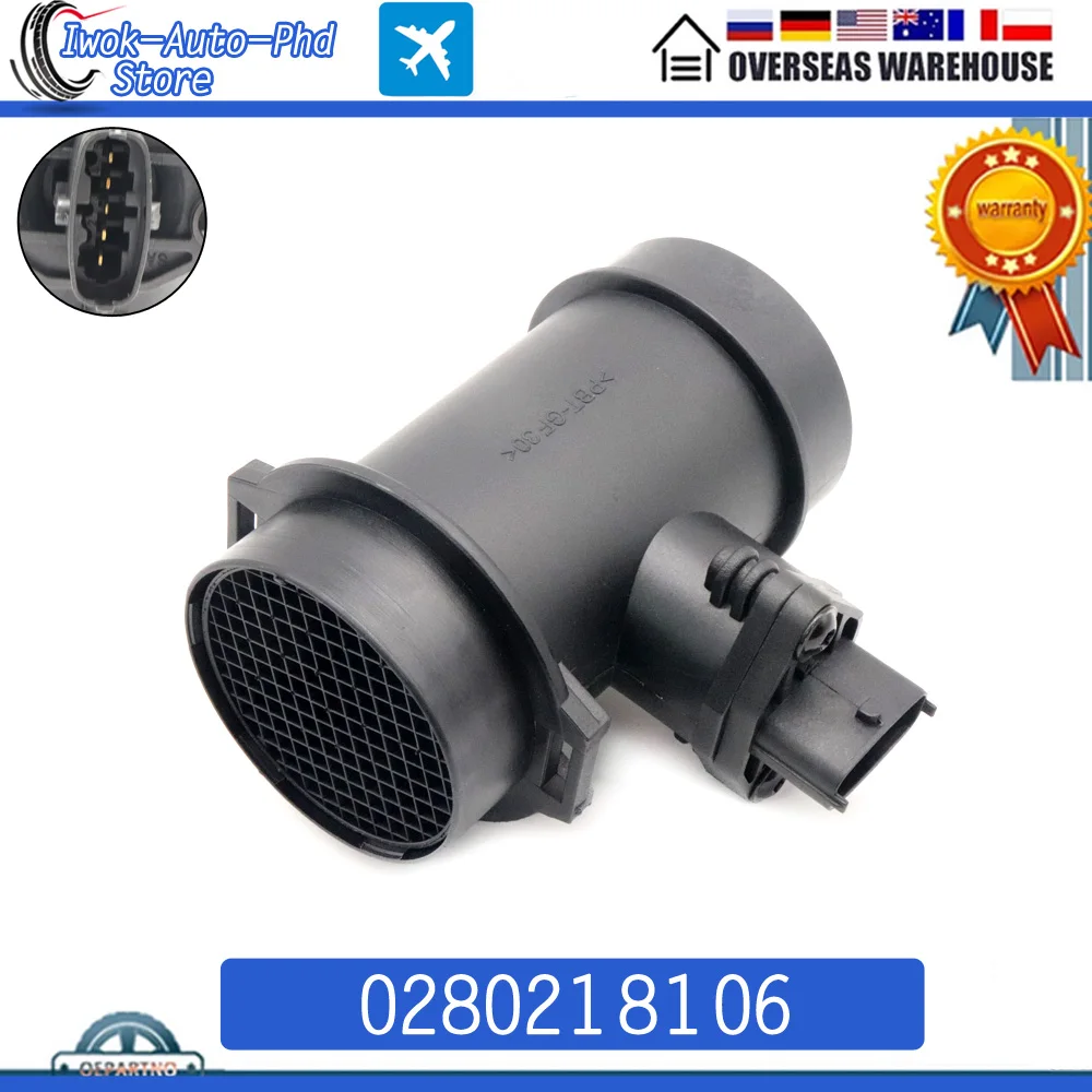 0280218106 Car MAF MASS AIR FLOW METER SENSOR 28100-2Y100 For Kia Carens II  1.6 1.8 Spectra 1.8L Petrol 2002-2006 281002Y100