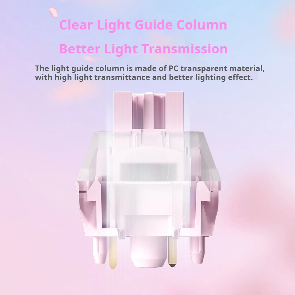 OUTEMU Strawberry Silent Switch 5 Pin POM 32gf Light Force Factory Lubed Hot Swap Linear Switch Mechanical Keyboard Accessories