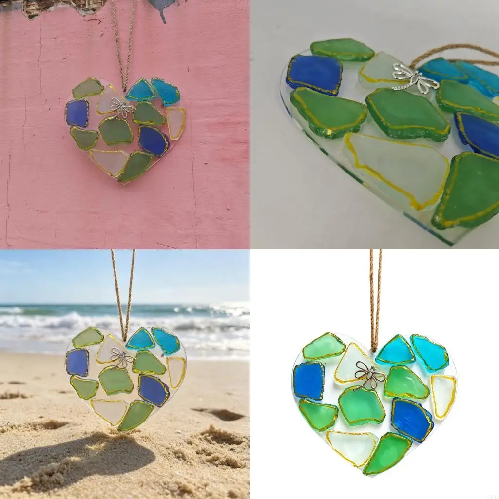 L9BE Marine Themed Sea Glass Hanging Decoration For Window Doorway Wall Display